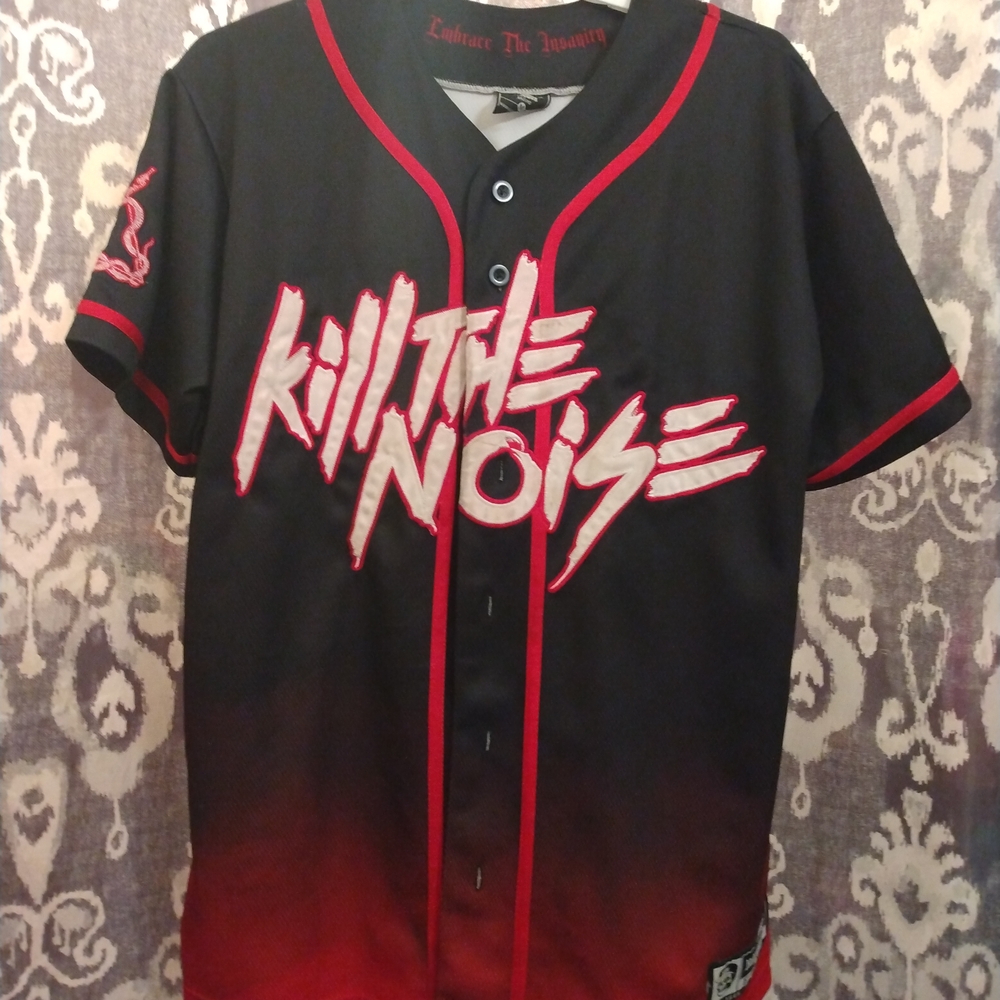 Kill The Noise & Elev808 Black and Red Baseball Jersey Size Medium